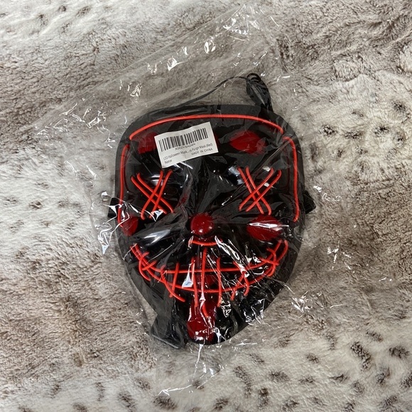 NWT! The Purge mask black red orange LED light up Halloween costume party horror - Picture 8 of 9